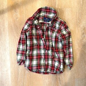 Vineyard Vines 3T Red Tartan Plaid Button Down Shirt